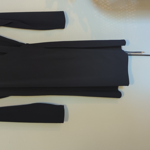 Michael by Michael Kors LBD Little Black Dress Long Sleeve Wrap Dress Small S - Picture 4 of 12